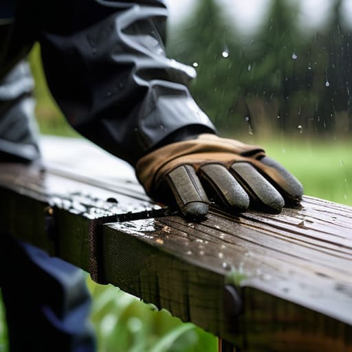 Securing loose fence panels against the evening wind.