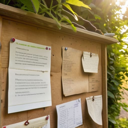 The Community Lost and Found village noticeboard.