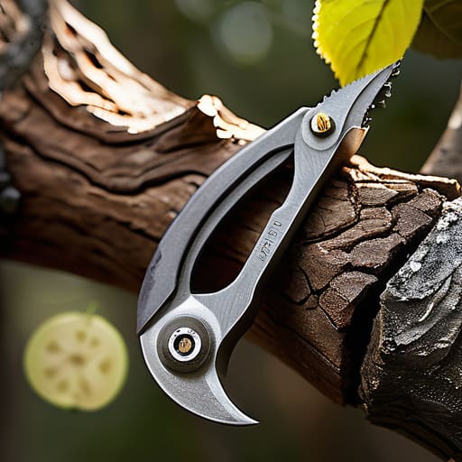 Removing dead wood from apple trees for health.