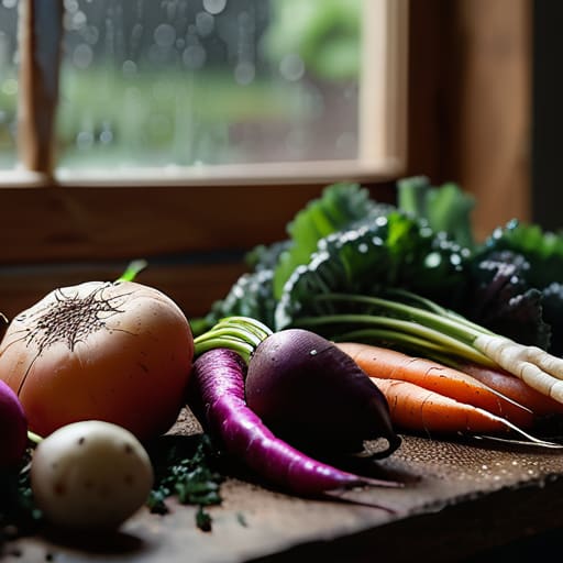 Fresh seasonal vegetables in Britain.
